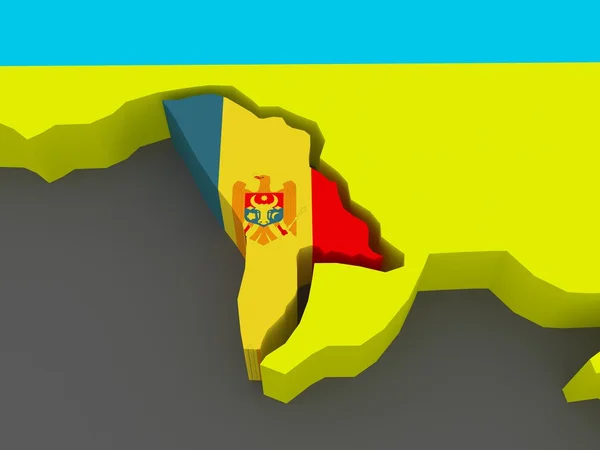 摩尔多瓦和乌克兰。地图. — 图库照片