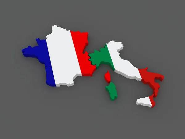 Frankreich und Italien. Karte. — Stockfoto