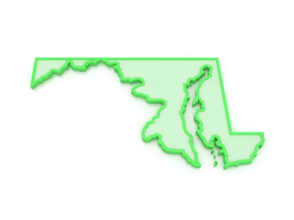 Trójwymiarową mapę z maryland. Stany Zjednoczone Ameryki. — Zdjęcie stockowe