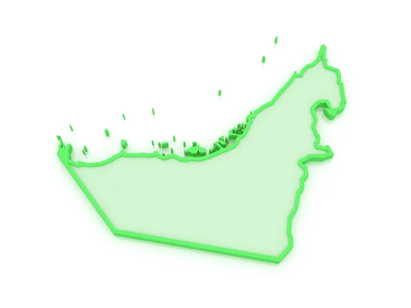 Mapa de Emiratos Árabes Unidos (EAU) ). — Foto de Stock