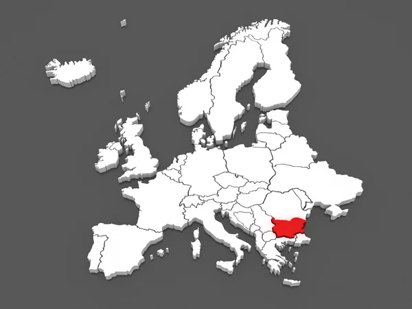 Avrupa ve Bulgaristan Haritası. — Stok fotoğraf
