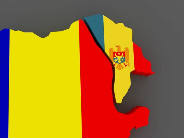 Romania e Moldavia. mappa . — Foto Stock