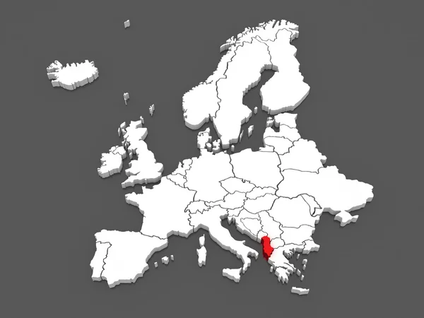 Mappa dell'Europa e dell'Albania . — Foto Stock