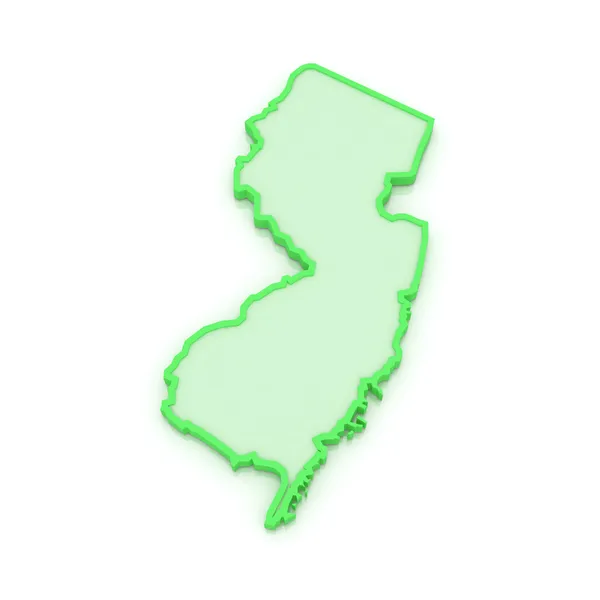 Трехмерная карта Нью-Джерси. США . — стоковое фото