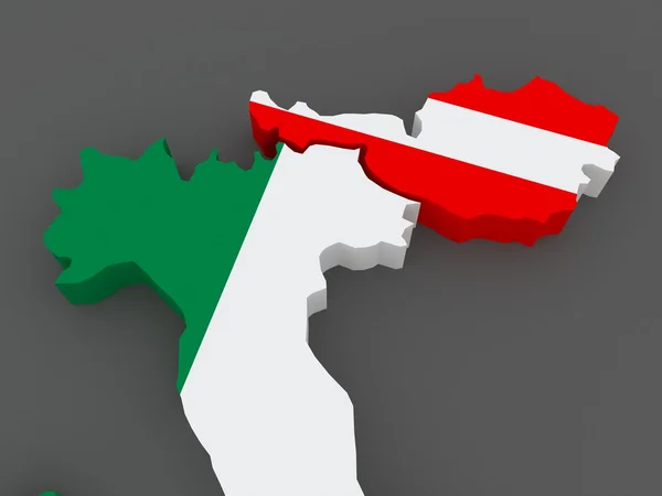 Italia e Austria. mappa . — Foto Stock