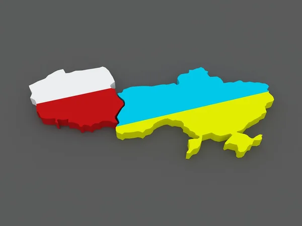 Polonia e Ucraina. mappa . — Foto Stock