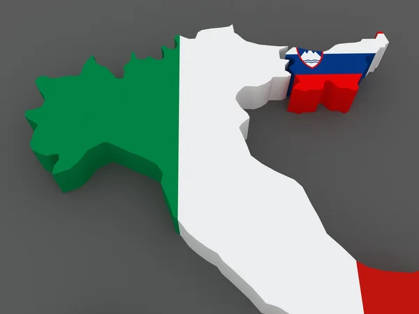 Italy and Slovenia. map. — Stock Photo, Image