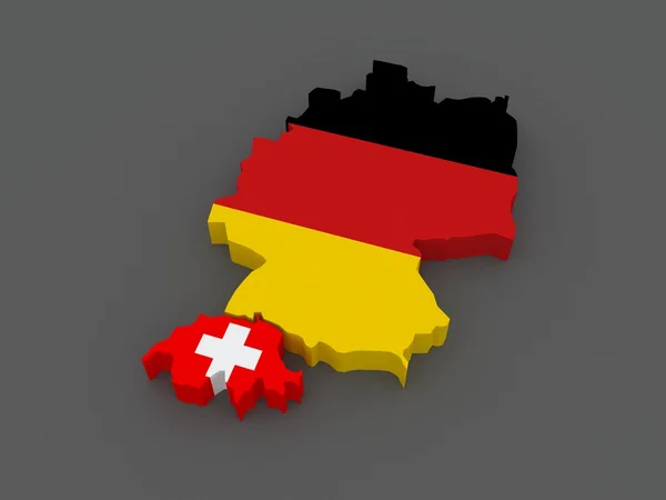 Schweiz und Deutschland. Karte. — Stockfoto