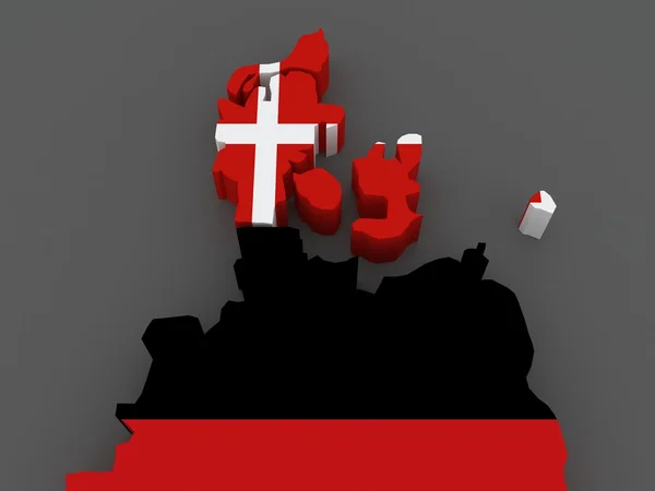 Δανία και τη Γερμανία. Χάρτης. — Φωτογραφία Αρχείου