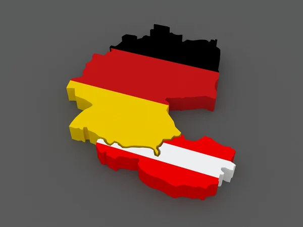 Alemania y Austria. mapa . — Foto de Stock