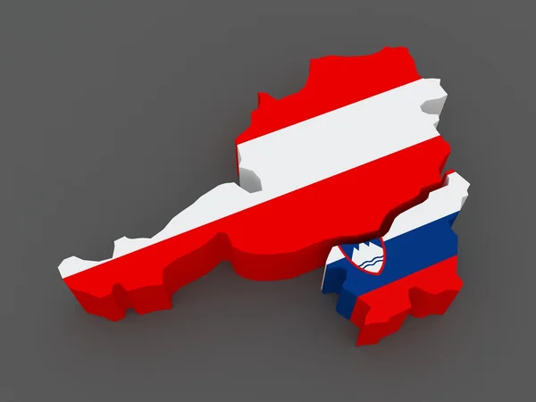 Austria and Slovenia. map. — Stock Photo, Image
