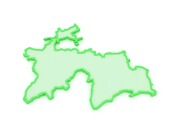 Карта Таджикистана — стоковое фото