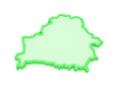 üç boyutlu Beyaz Rusya Haritası.