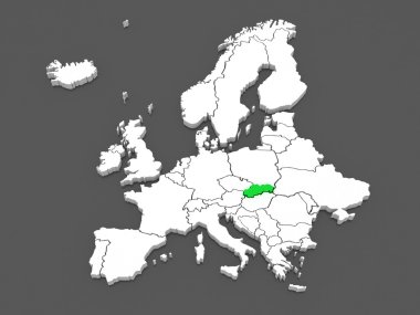 Avrupa ve Çek Haritası.