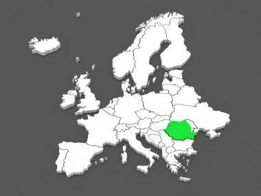 Avrupa ve Romanya Haritası.