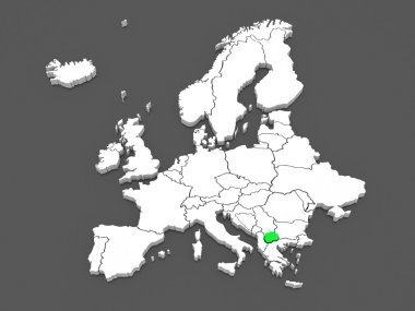 Map of Europe and Macedonia.