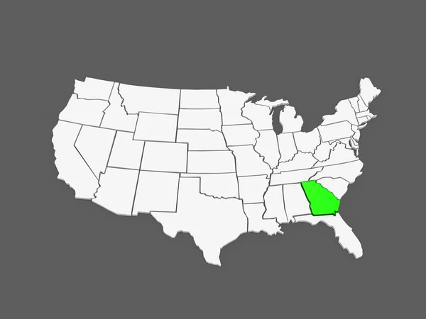 Mapa tridimensional de Georgia. Estados Unidos . — Foto de Stock