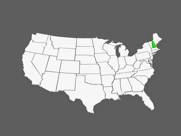 Carte en trois dimensions du New Hampshire. États-Unis . — Photo