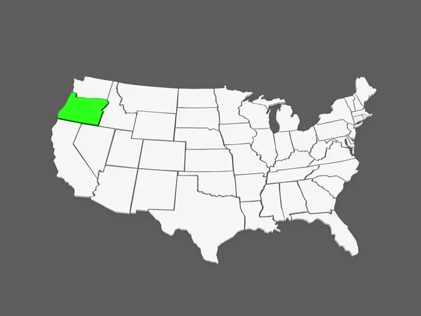 Trójwymiarowa mapa oregon. Stany Zjednoczone Ameryki. — Zdjęcie stockowe