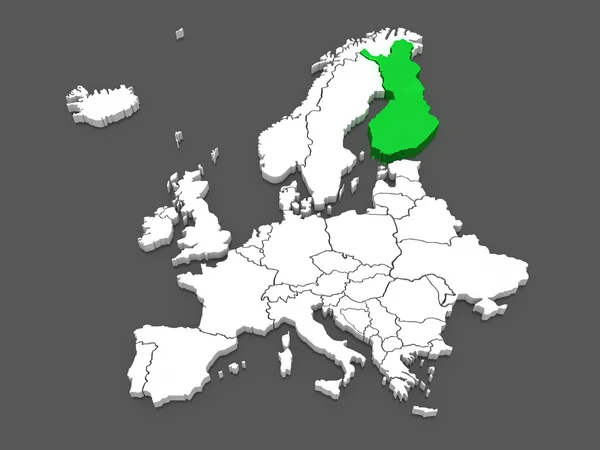 Karta över Europa och finland. — Stockfoto