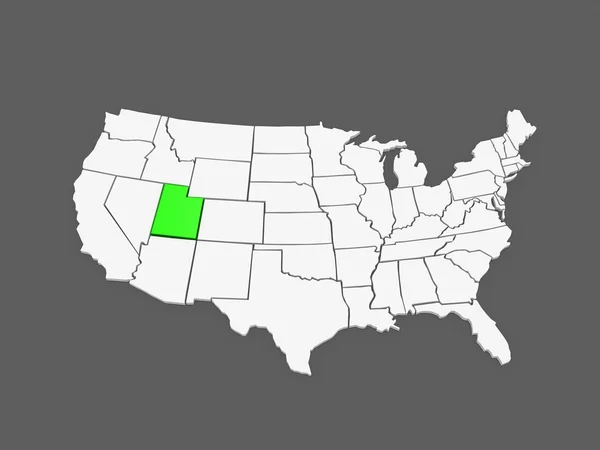 ユタ州の 3次元地図。アメリカ合衆国. — ストック写真