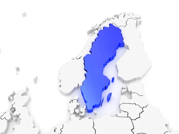 Map of Europe and Sweden. — Stock Photo, Image