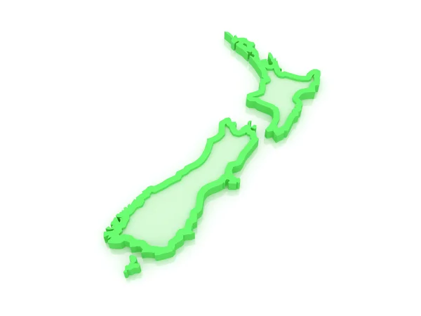 Trojrozměrná mapa Nového Zélandu. — Stock fotografie