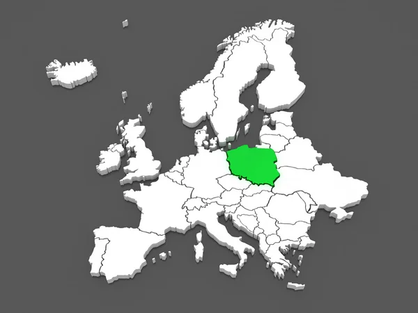 Carte de l'Europe et la Pologne . — Photo