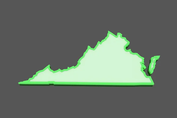 Trojrozměrná mapa Virginie. Spojené státy americké. — Stock fotografie