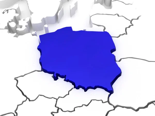 Mapa Europy i Polski. — Zdjęcie stockowe