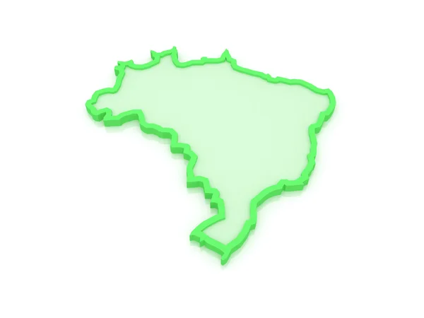 Three-dimensional map of Brazil. — Stock Photo, Image