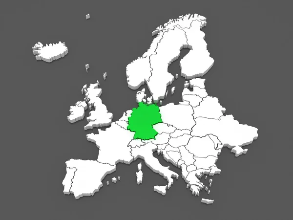 欧洲和德国的地图. — 图库照片