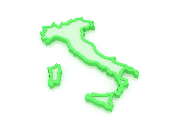 Трехмерная карта Италии . — стоковое фото