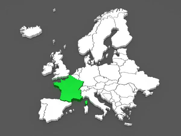 Карта Европы и Франции . — стоковое фото