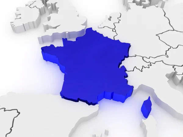 Karte von Europa und Frankreich. — Stockfoto