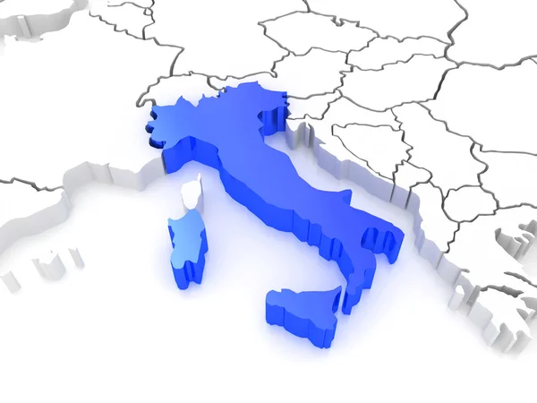 Karte von Europa und Italien. — Stockfoto