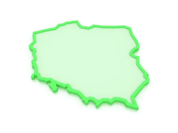 Three-dimensional map of Poland. — Stock Photo, Image