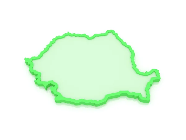 Tredimensionell karta över Rumänien. — Stockfoto