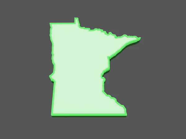Three-dimensional map of Minnesota. USA. — Stock Photo, Image