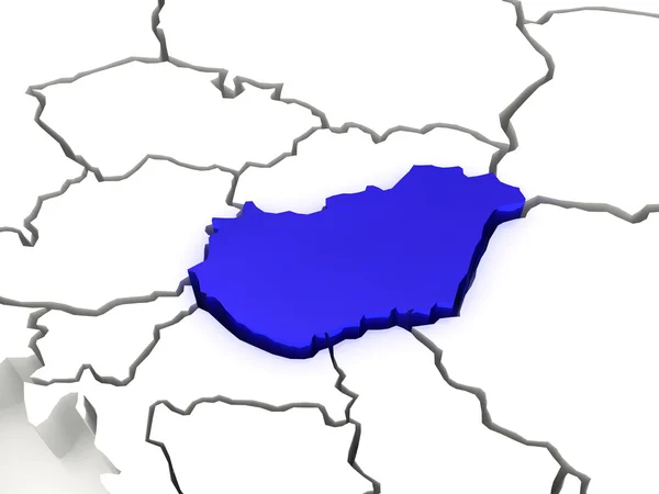 Mapa Europy i Węgry. — Zdjęcie stockowe