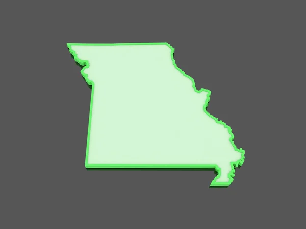 Dreidimensionale Karte von Missouri. USA. — Stockfoto