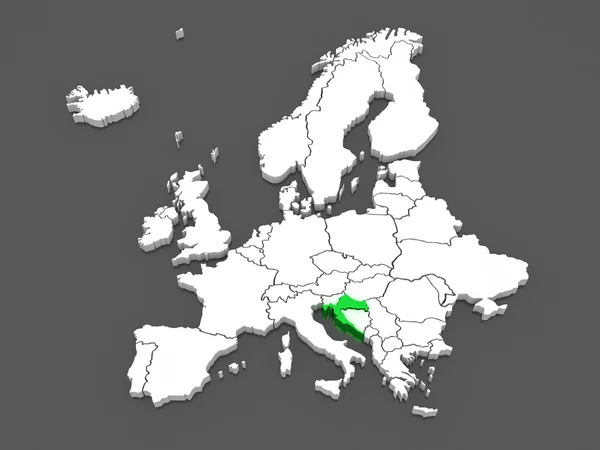 Map of Europe and Croatia. — Stock Photo, Image