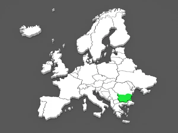 Karta över Europa och Bulgarien. — Stockfoto