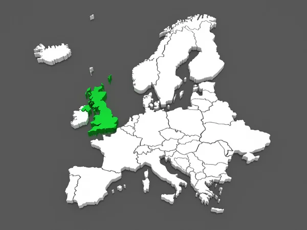 Karta över Europa och Storbritannien. — Stockfoto