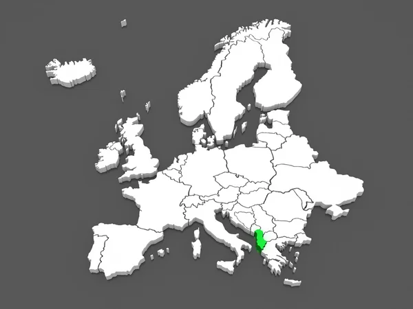 Karte von Europa und Albanien. — Stockfoto