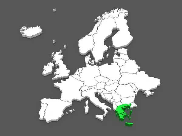 Karte von Europa und Griechenland. — Stockfoto