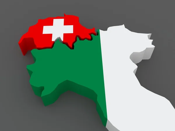 Switzerland and Italy. map. — Stock Photo, Image