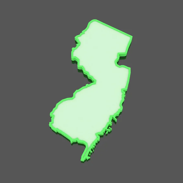 Mapa tridimensional de Nueva Jersey. Estados Unidos . —  Fotos de Stock