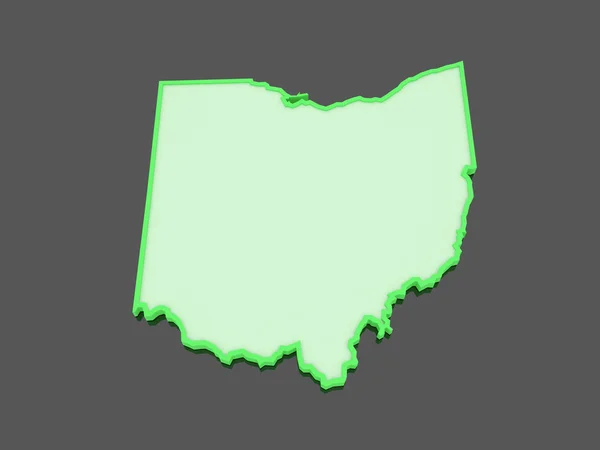 美国俄亥俄州的三维地图。美国. — 图库照片
