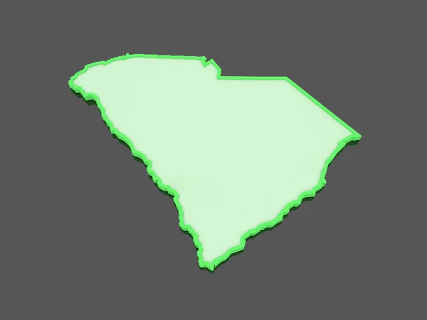 Trójwymiarowa mapa z południowej Karoliny. USA. — Zdjęcie stockowe